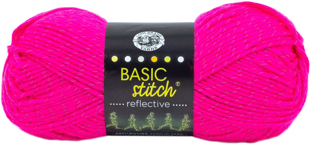 Lion Brand Basic Stitch Anti-Pilling Yarn-Reflective Atomic Pink